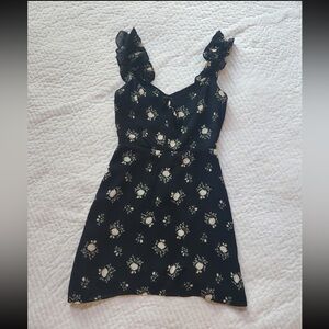 Reformation black floral mini dress size 4
